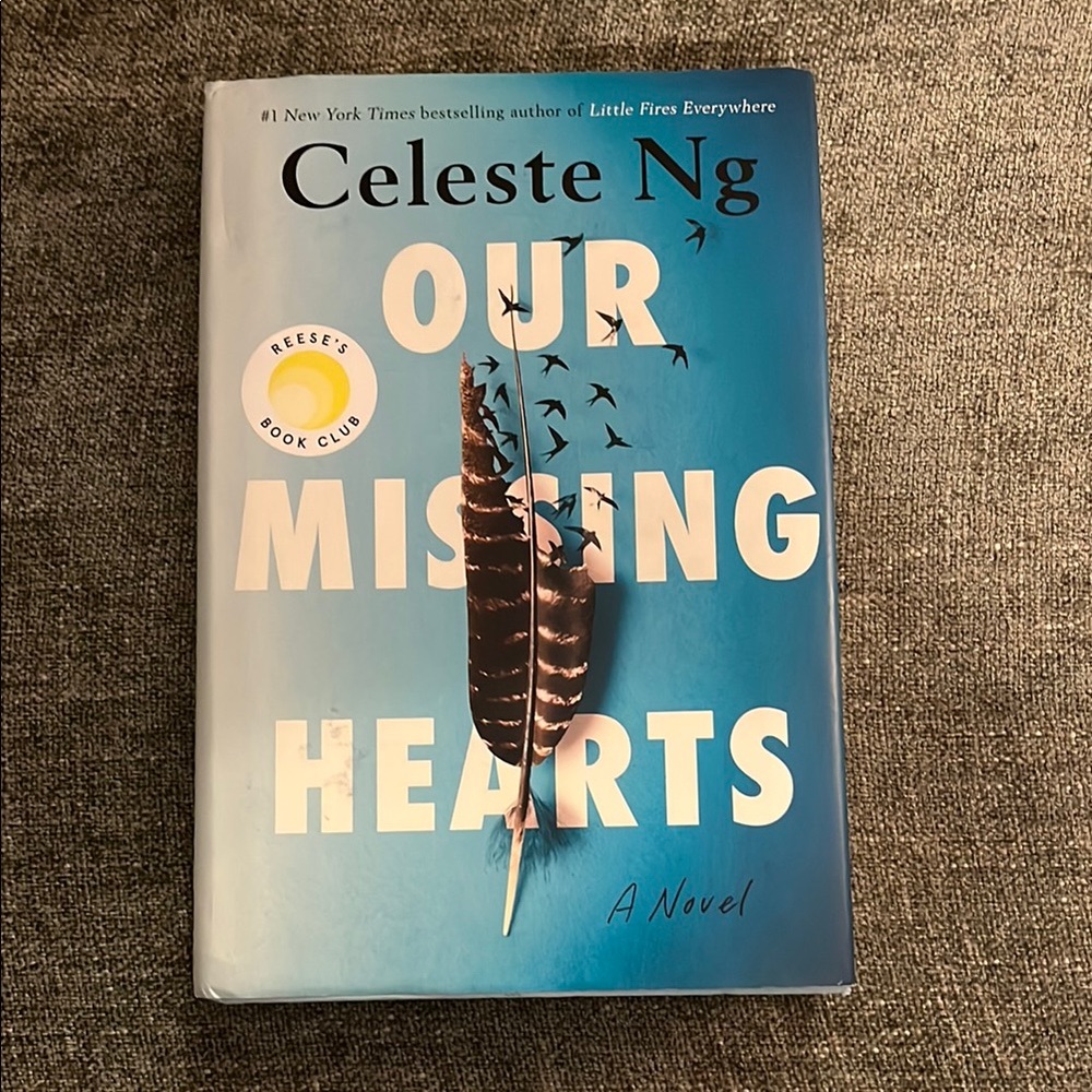 Celeste Blue and Black Feather Illustration Book Cover